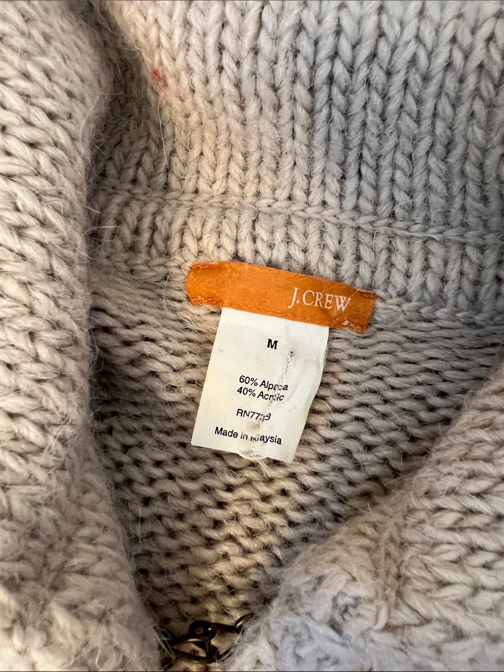 J. Crew Long Cream Alpaca Cardigan sweater coat size medium - Picture 2 of 5